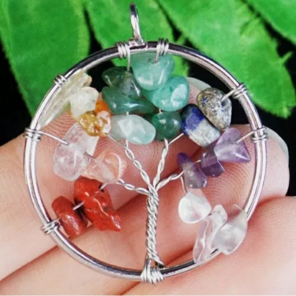 Mixed Stone Tree of Life Pendant